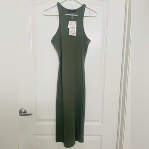 NWT- Zara Ribbed Bodycon Midi Dress- Medium